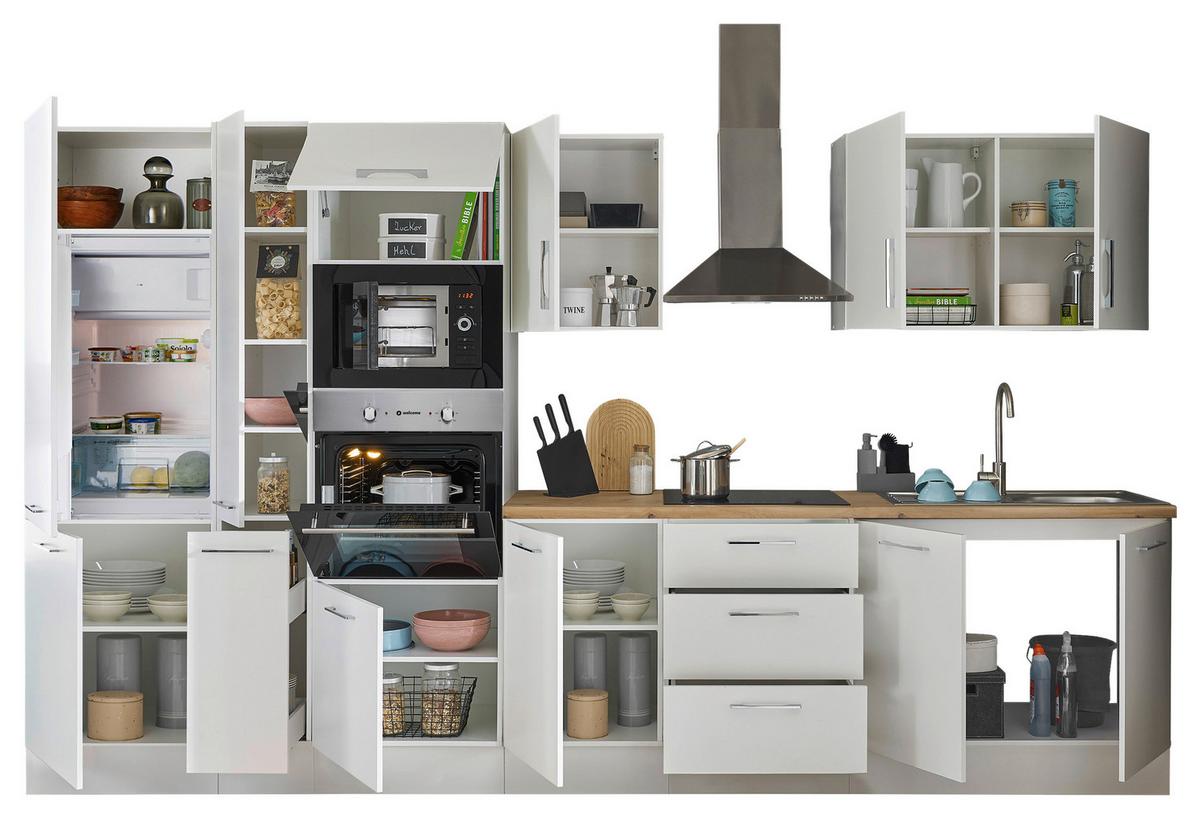 Küchenblock Turin Weiß/eiche Dekor B: 360 Cm - Weiß/Eiche Artisan, Basics, Holzwerkstoff (360cm) - MID.YOU