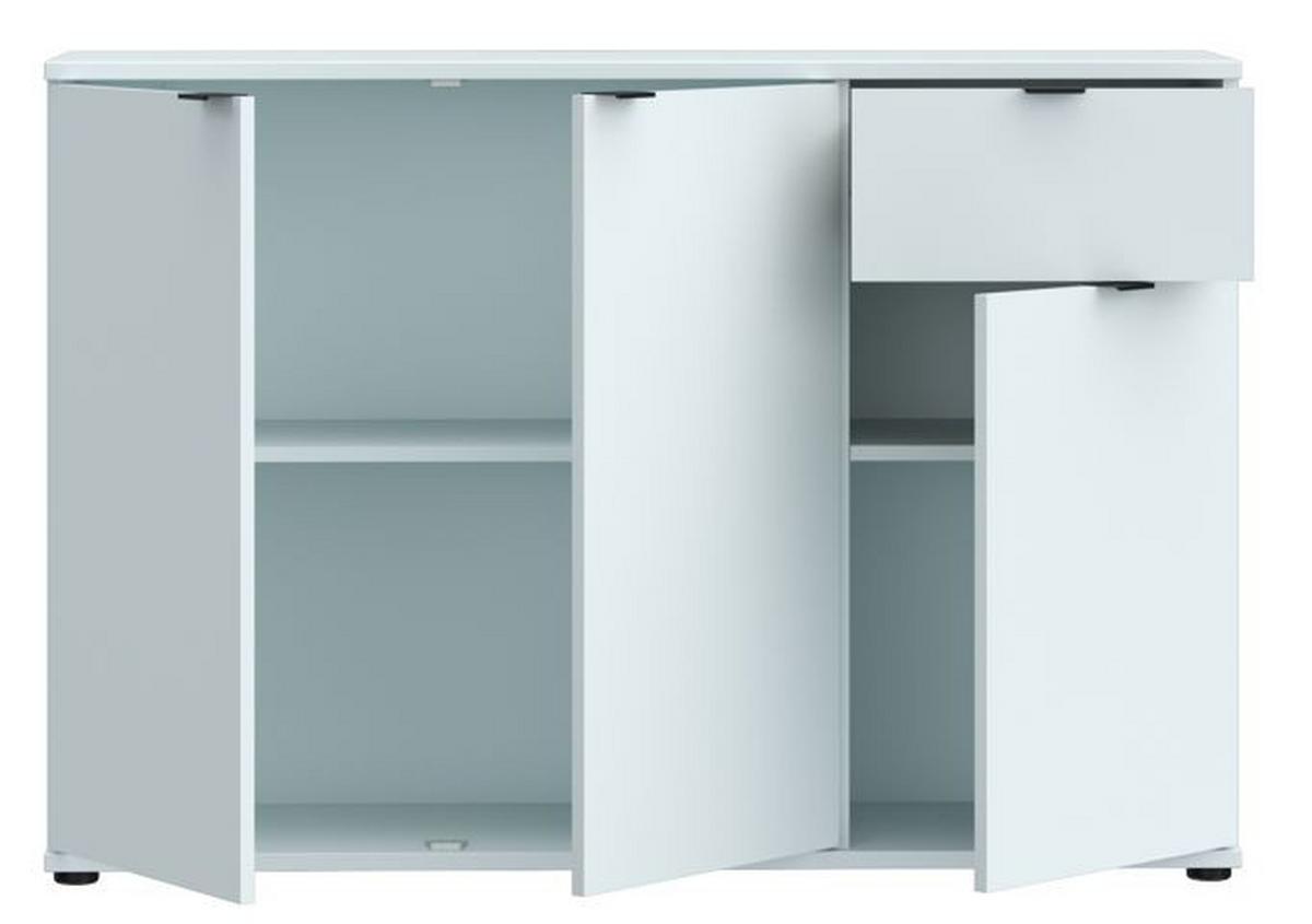 Komoda Ganymede, svetlosivá, š: 120cm - čierna/svetlosivá, Modern, kov/kompozitné drevo (119,8/82,3/34,1cm)