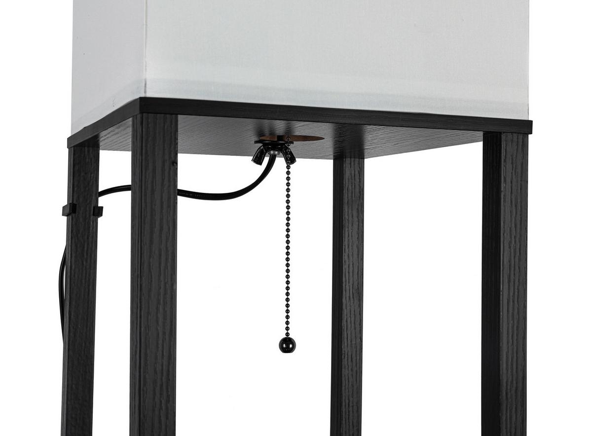 STOJACÍ LAMPA SVEN - bílá/černá, Basics, kov/kompozitní dřevo (26/160/26cm)