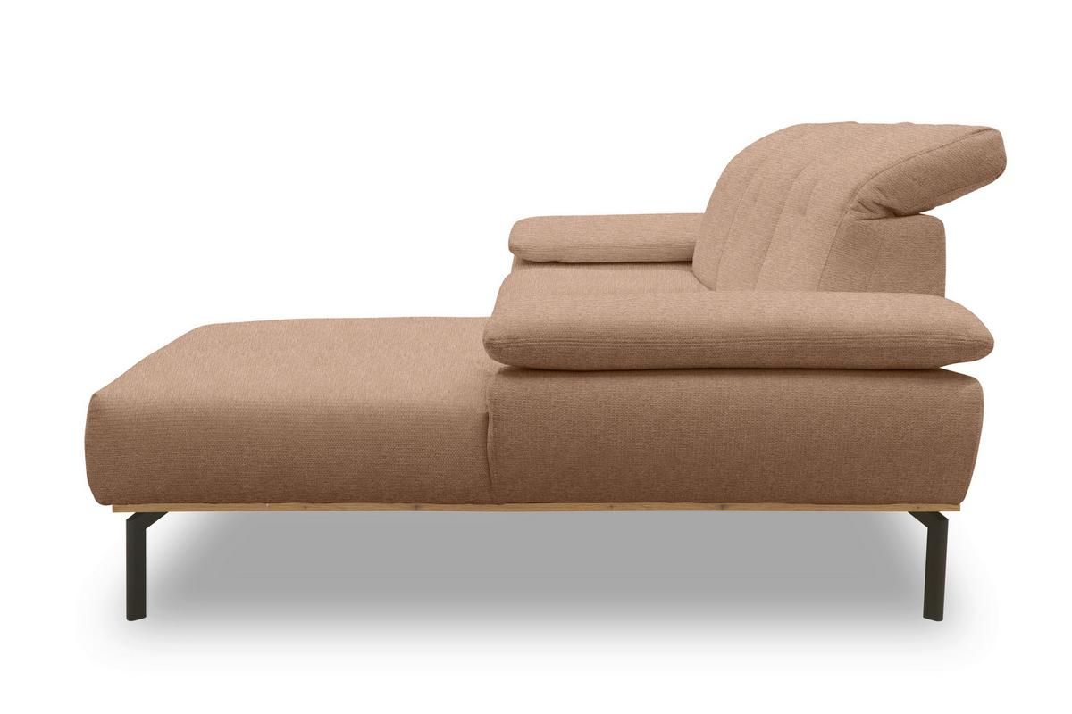 Ecksofa Rotbraun S: 242x170 cm - Wildeiche/Rotbraun, Design, Holz/Textil (242/170cm) - MID.YOU