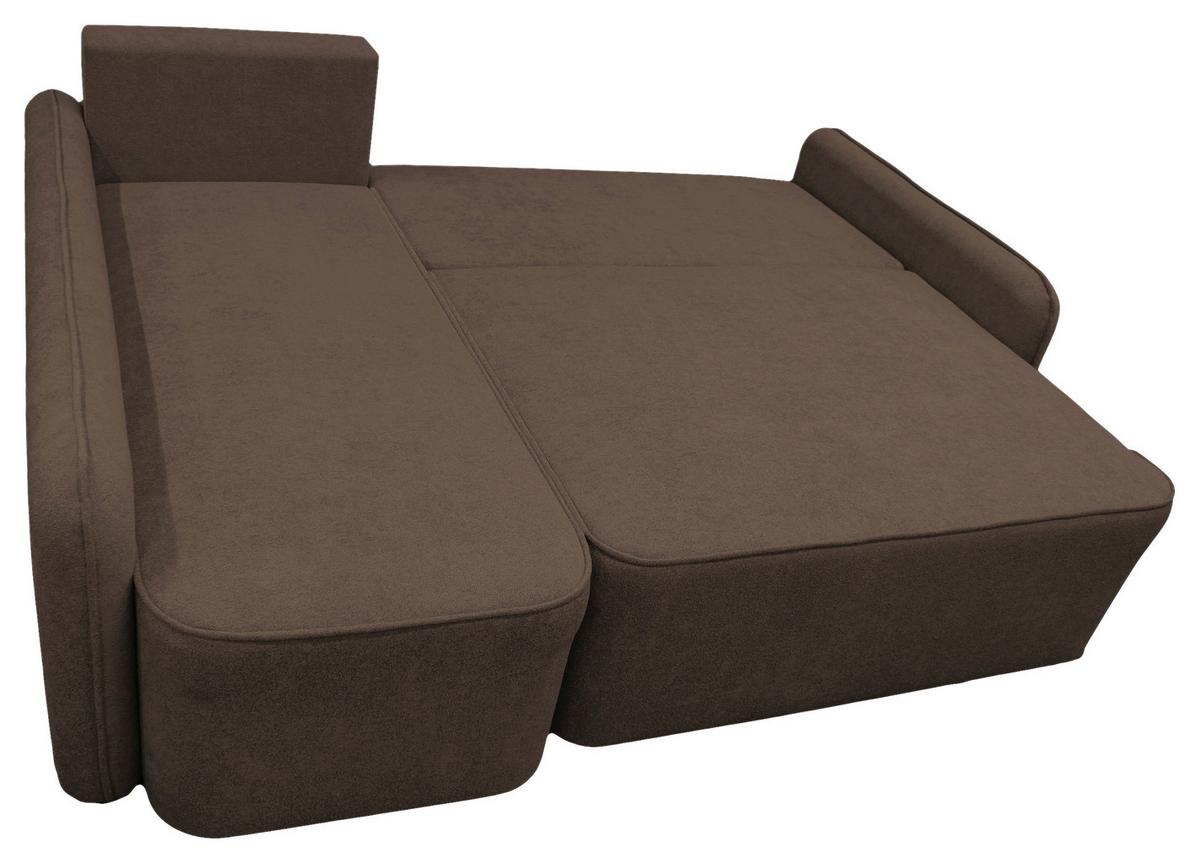 Ecksofa Fancy Braun 143x209 cm - Schwarz/Braun, Design, Textil (143/209cm) - MID.YOU