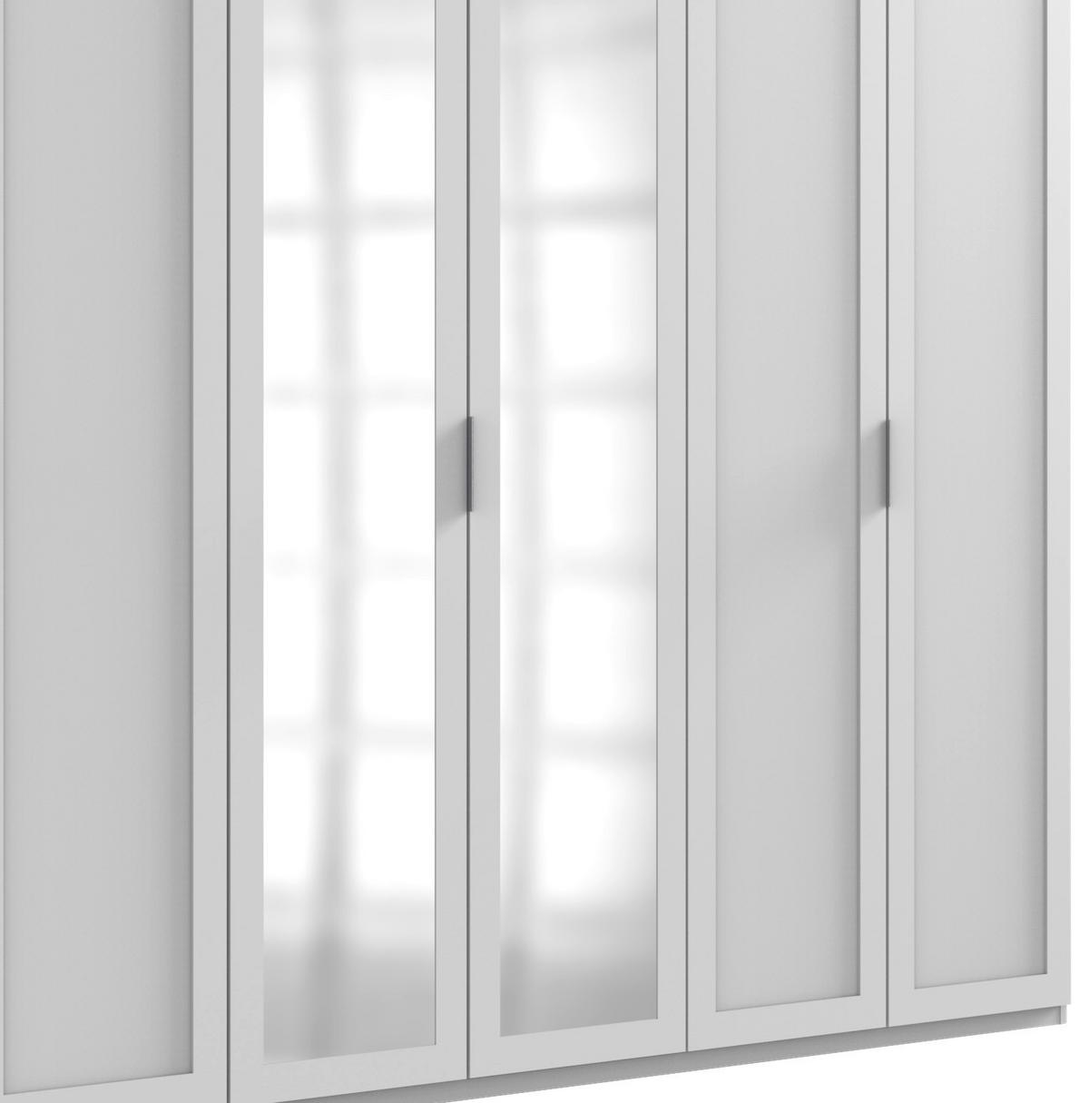 Drehtürenschrank Mit Spiegel 270cm Nadja, Weiß - Weiß, KONVENTIONELL, Glas/Holzwerkstoff (270/210/58cm) - MID.YOU