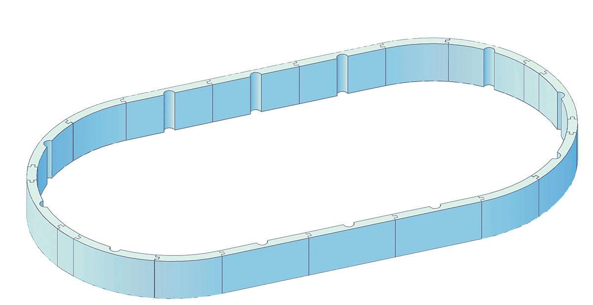 Wand-Isolationsset Protector T60 Oval BxL: 370x730 cm - Weiß, Basics, Kunststoff (370/600/730cm)