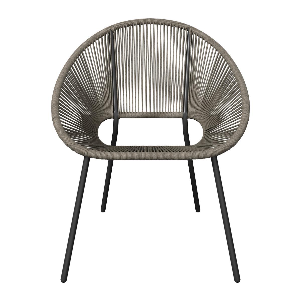 Loungesessel Sun - Schwarz/Grau, MODERN, Kunststoff/Metall (69/82/68cm) - Beldano