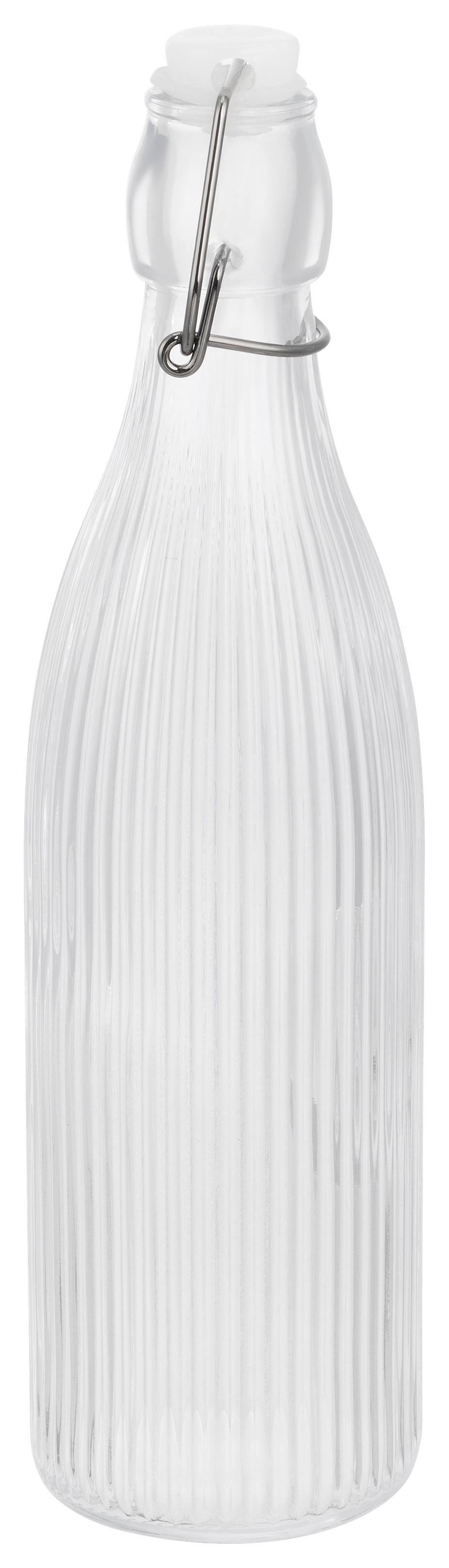 UNIVERSALFLASCHE Thea 500 ml - Klar/Schwarz Hochglanz, KONVENTIONELL, Glas/Kunststoff (7/26,5cm) - Luca Bessoni