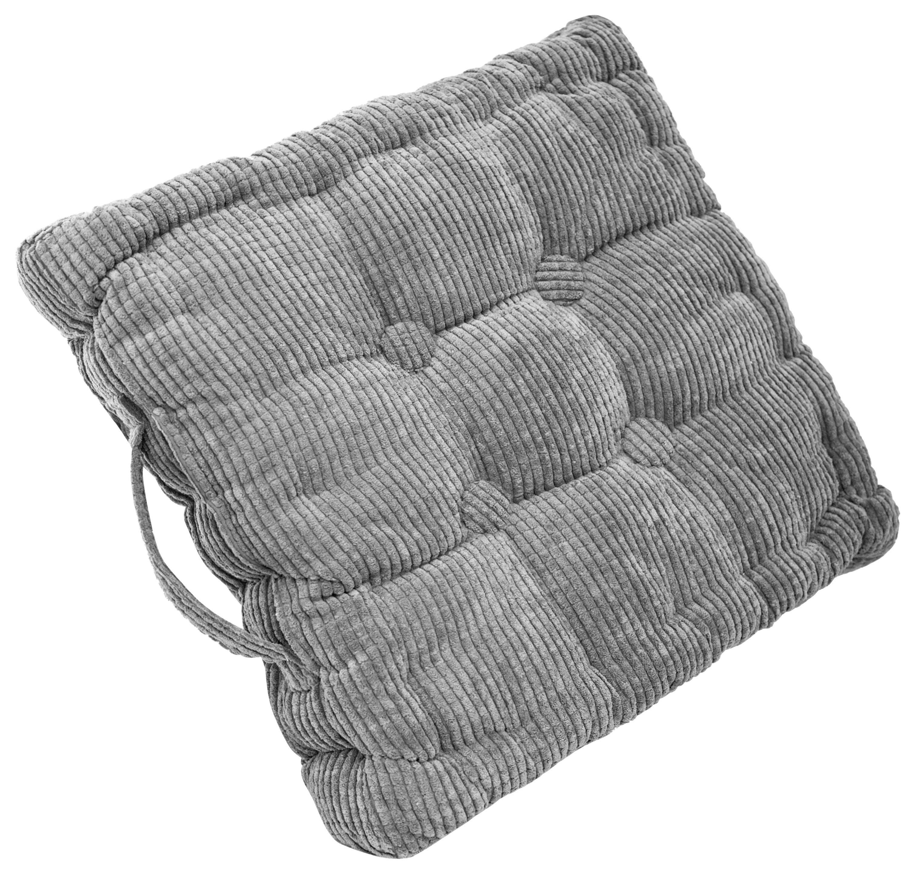 Sitzkissen Beate - Anthrazit, MODERN, Textil (40/40/8cm) - Luca Bessoni