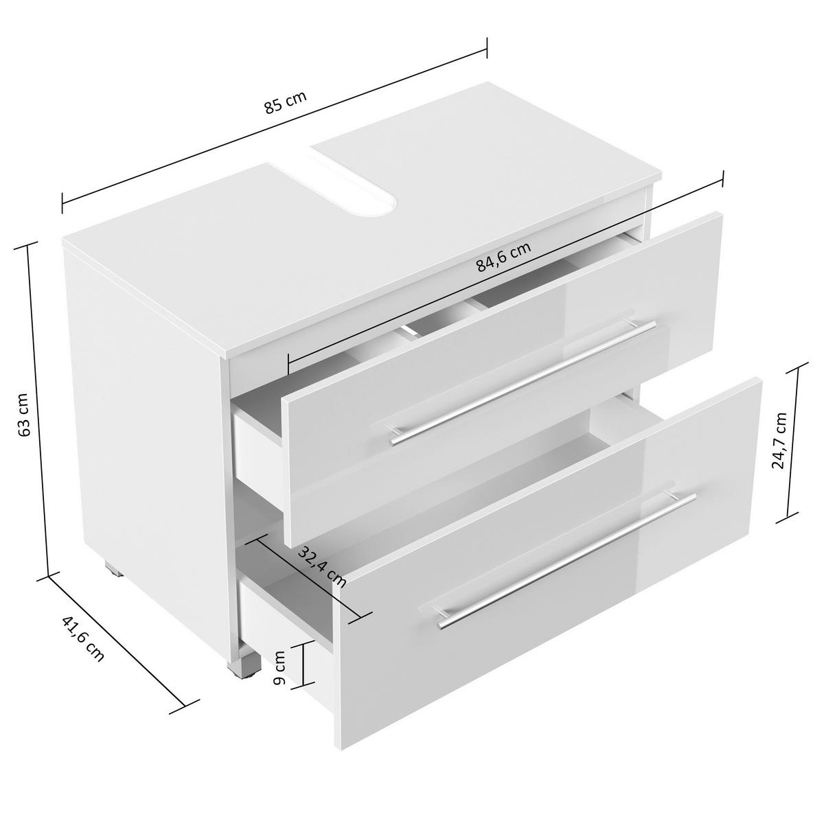 Waschbeckenunterschrank Mondial Eiche Dekor B: 85 cm - Eichefarben, MODERN, Holzwerkstoff (85/63/41,6cm) - MID.YOU
