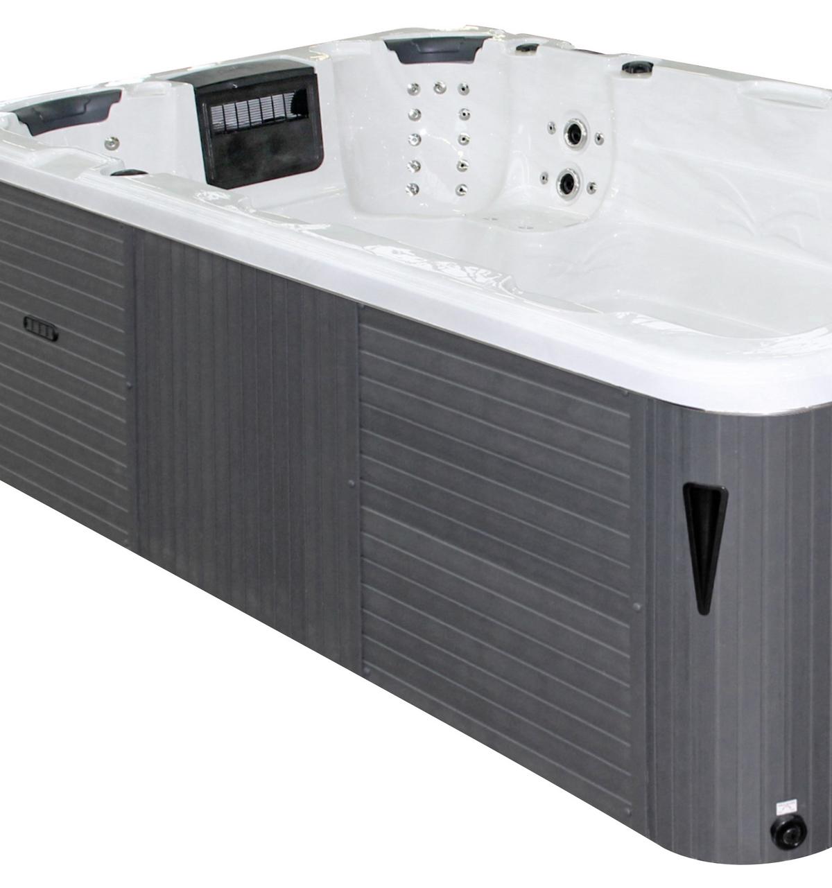 Whirlpool Acryl Swimspa Fano Hydro Jets 400x228x126 Cm - Silberfarben/Weiß, Design, Kunststoff (400/228/126cm)