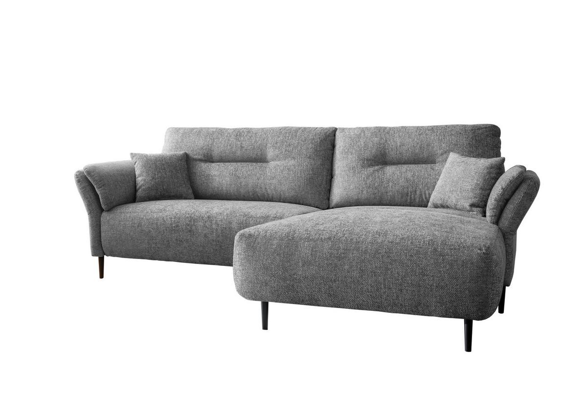 Ecksofa Piatelli Grau S: 269x172 Cm - Schwarz/Grau, MODERN, Textil (269/172cm) - MID.YOU