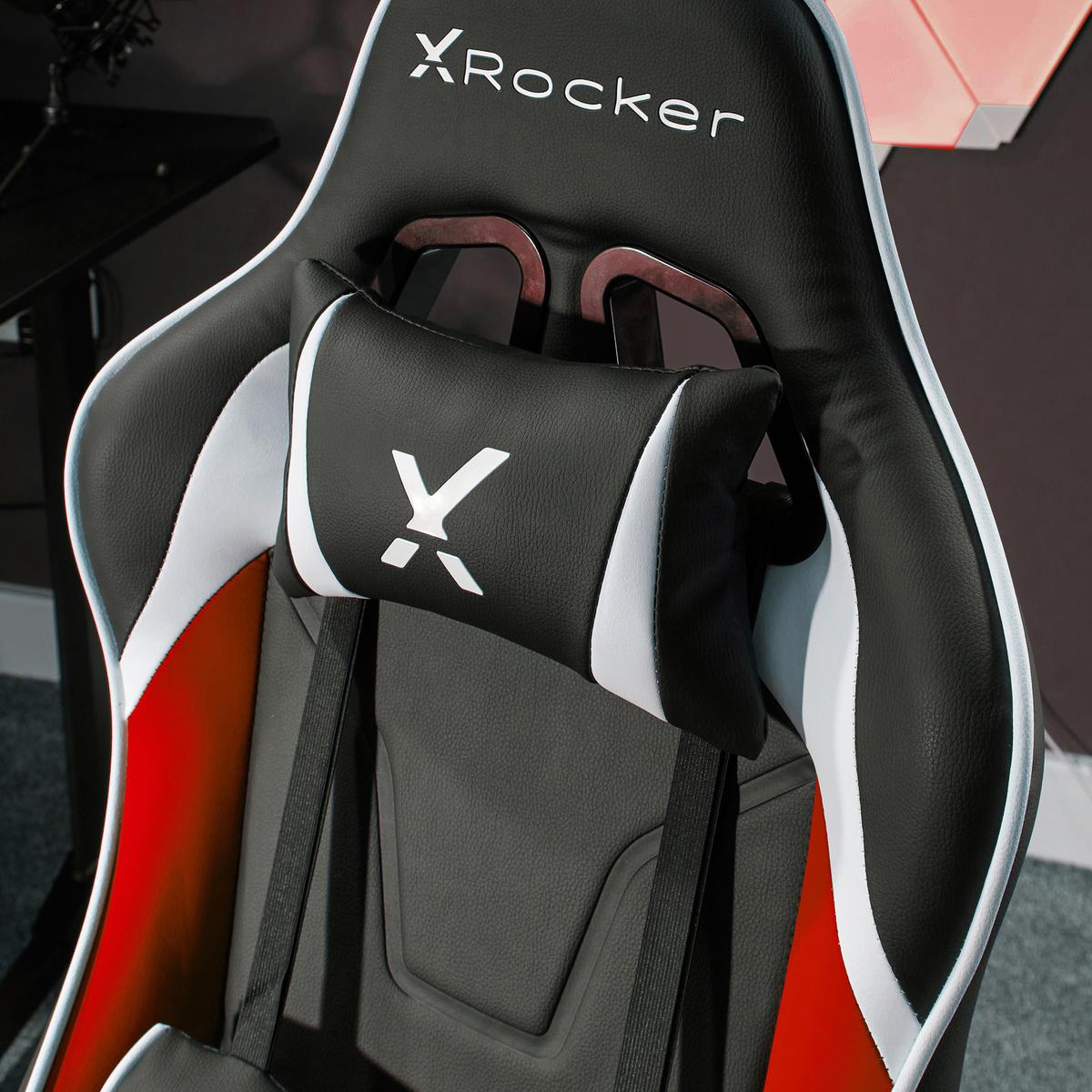 Gaming Stuhl Egility Compact Lederlook, Rot/Schwarz/Weiß - Rot/Schwarz, MODERN, Kunststoff/Textil (55/113/62,5cm) - X Rocker