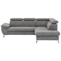 Ecksofa Mit Schlaffunktion Gisele Und Bettkasten Grau - Chromfarben/Grau, KONVENTIONELL, Textil (256/209cm) - Livetastic