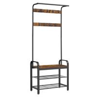 Garderobenständer Vintage Braun, Schwarz, B: 72 cm - Schwarz/Braun, Trend, Holzwerkstoff (72/183/33,7cm) - Boxxx
