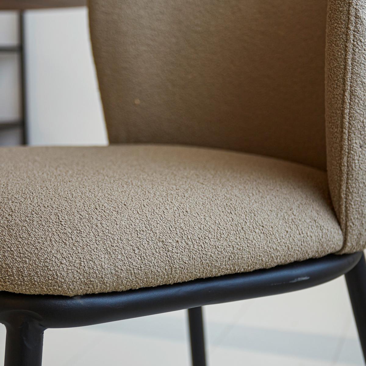 Stuhl-Set Bourges Taupe B: 52 cm - Taupe/Schwarz, MODERN, Textil/Metall (52/80/44cm) - MID.YOU