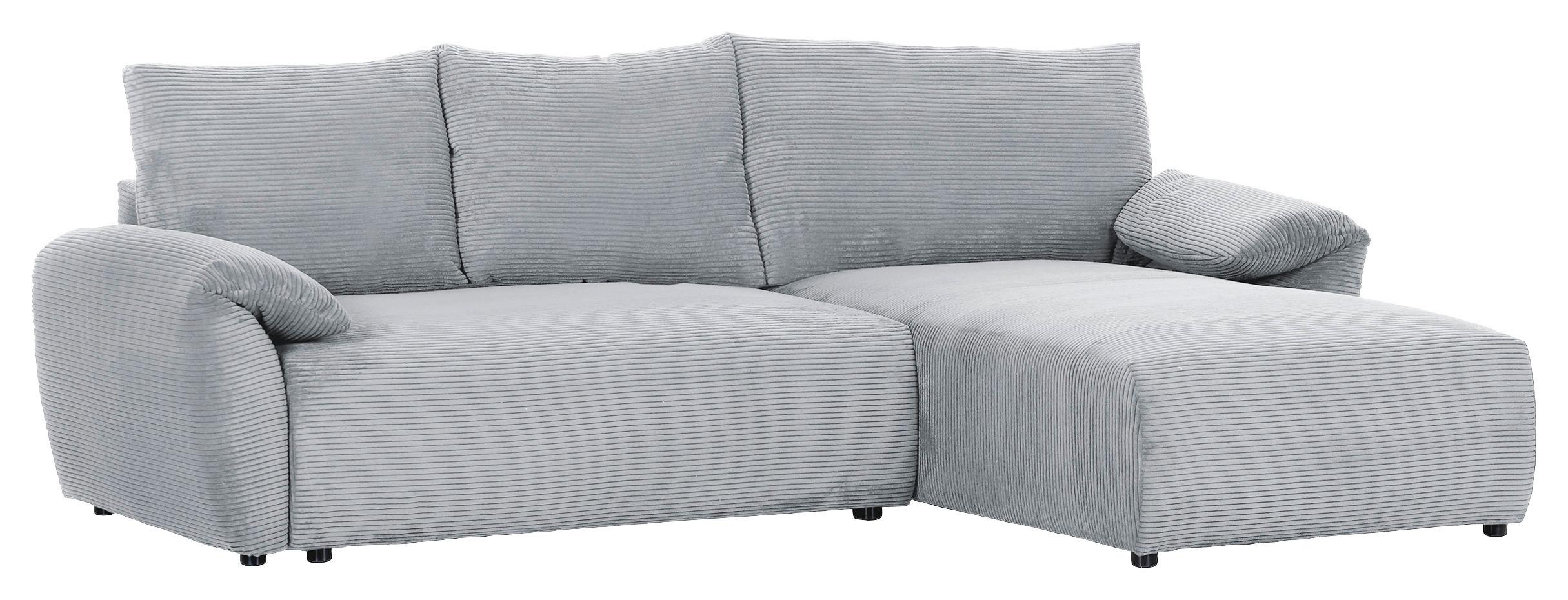 Ecksofa Cuty Hellgrau S: 266x180 cm - Hellgrau/Schwarz, KONVENTIONELL, Textil (266/180cm) - MID.YOU