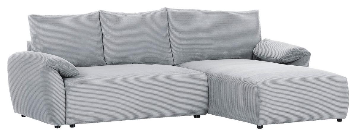 Ecksofa Cuty Hellgrau S: 266x180 cm - Hellgrau/Schwarz, KONVENTIONELL, Textil (266/180cm) - MID.YOU
