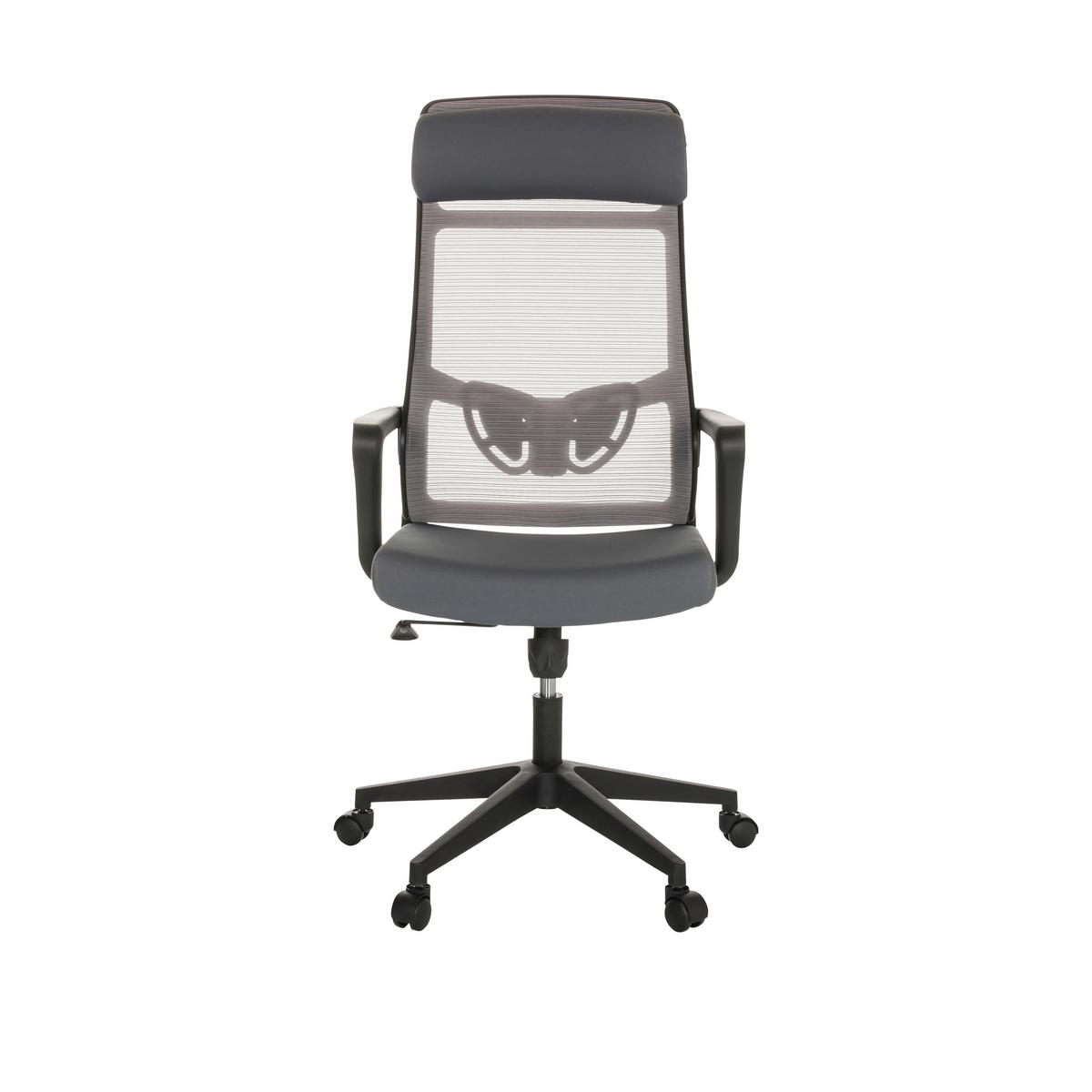Drehstuhl Nekeo - Schwarz/Grau, Basics, Kunststoff/Textil (69/122-132/69cm) - MID.YOU