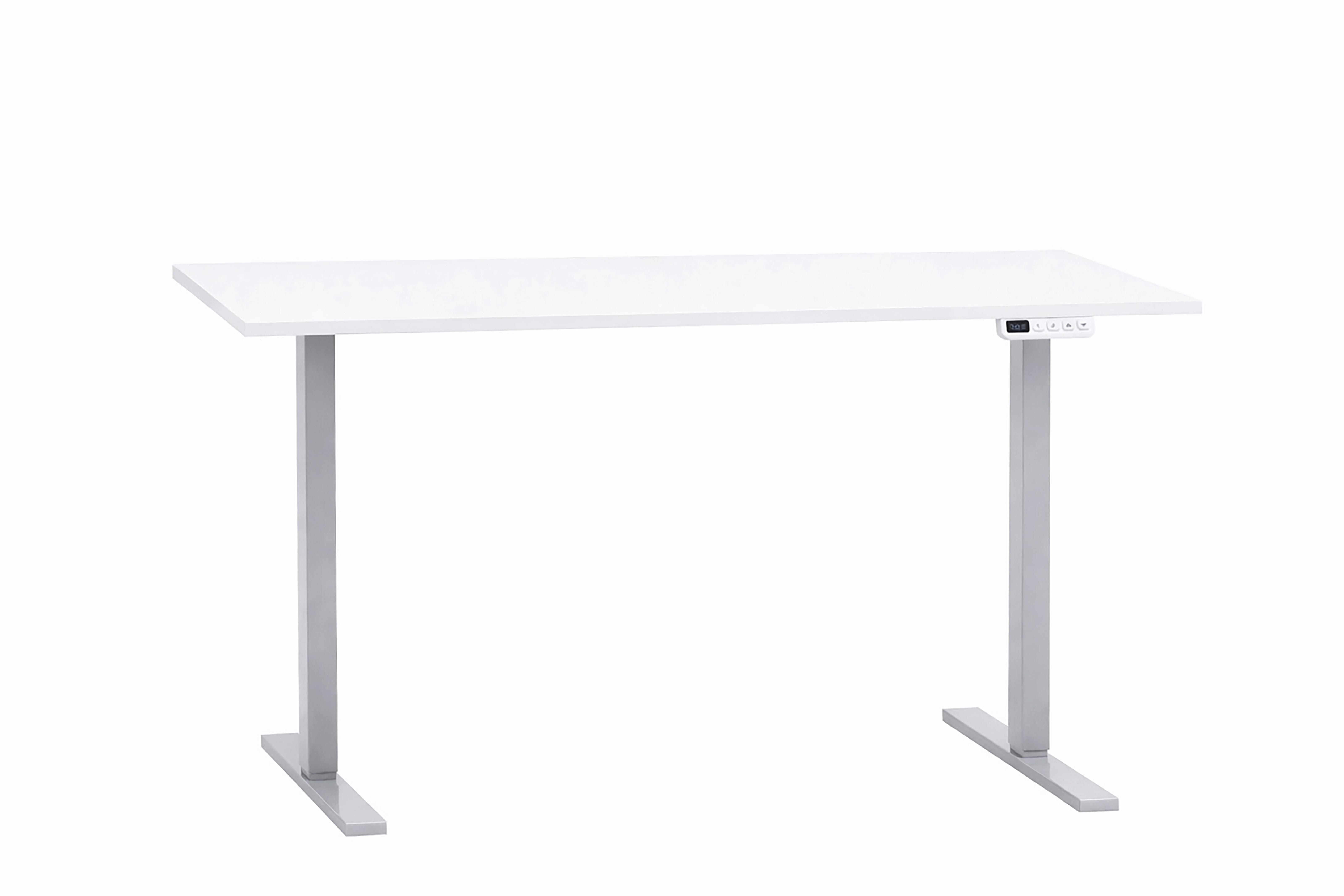 SCHREIBTISCH Metz Weiß L: 138cm - Alufarben/Weiß, MODERN, Holzwerkstoff/Metall (138/60/72,7-117,2cm) - MID.YOU