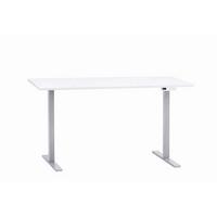 SCHREIBTISCH Metz Weiß L: 138cm - Alufarben/Weiß, MODERN, Holzwerkstoff/Metall (138/60/72,7-117,2cm) - MID.YOU