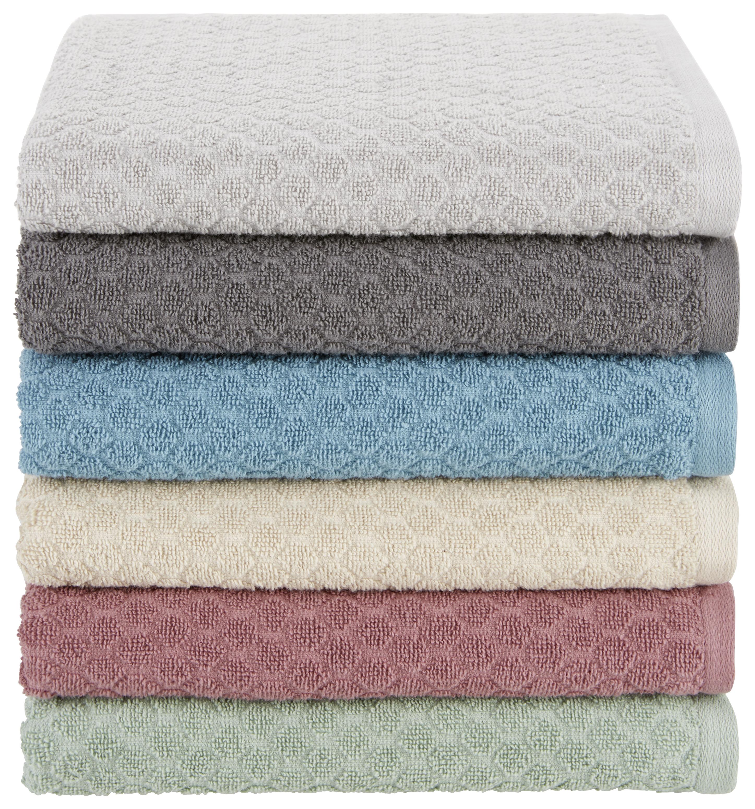 Handtuch Elena Baumwolle 450 G/m2 Silber 50x100 Cm - Silberfarben, MODERN, Textil (50/100cm) - Luca Bessoni