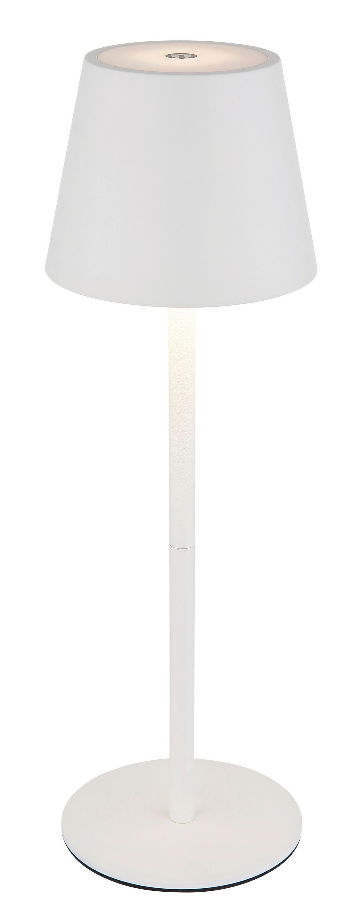 Akku-Tischleuchte 58488w Verschlusslicht - Weiß, Design, Kunststoff/Metall (10,6/36cm) - Globo