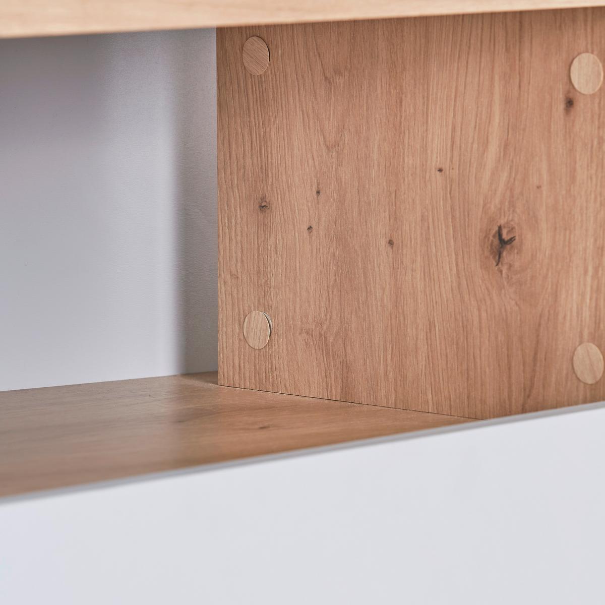 NÍZKÁ KOMODA JOHNNY - šedá/dub artisan, Moderní, kompozitní dřevo (138/51,5/40cm)