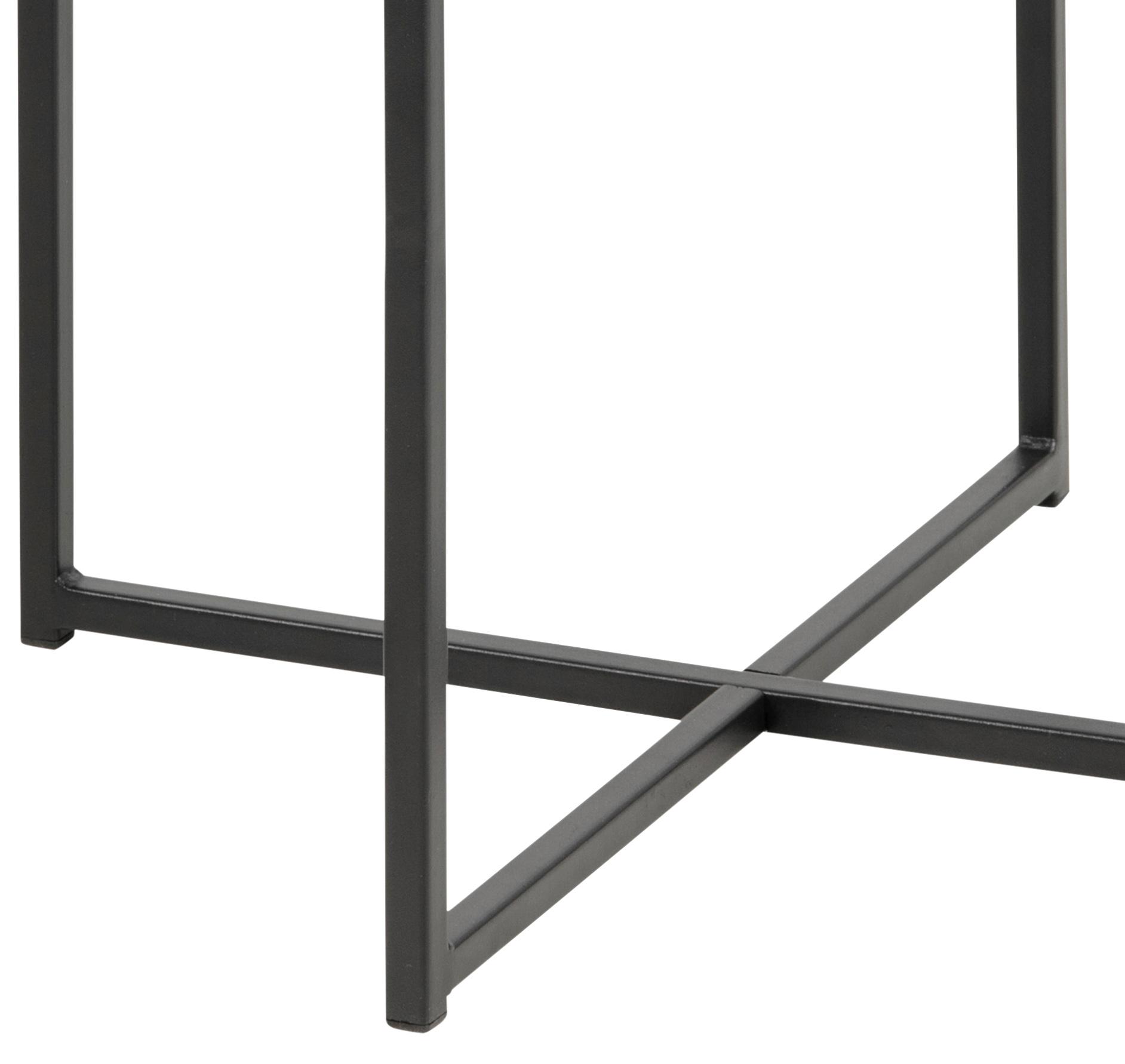 Beistelltisch CROSS rund mit Rauchglasplatte Detail Beine