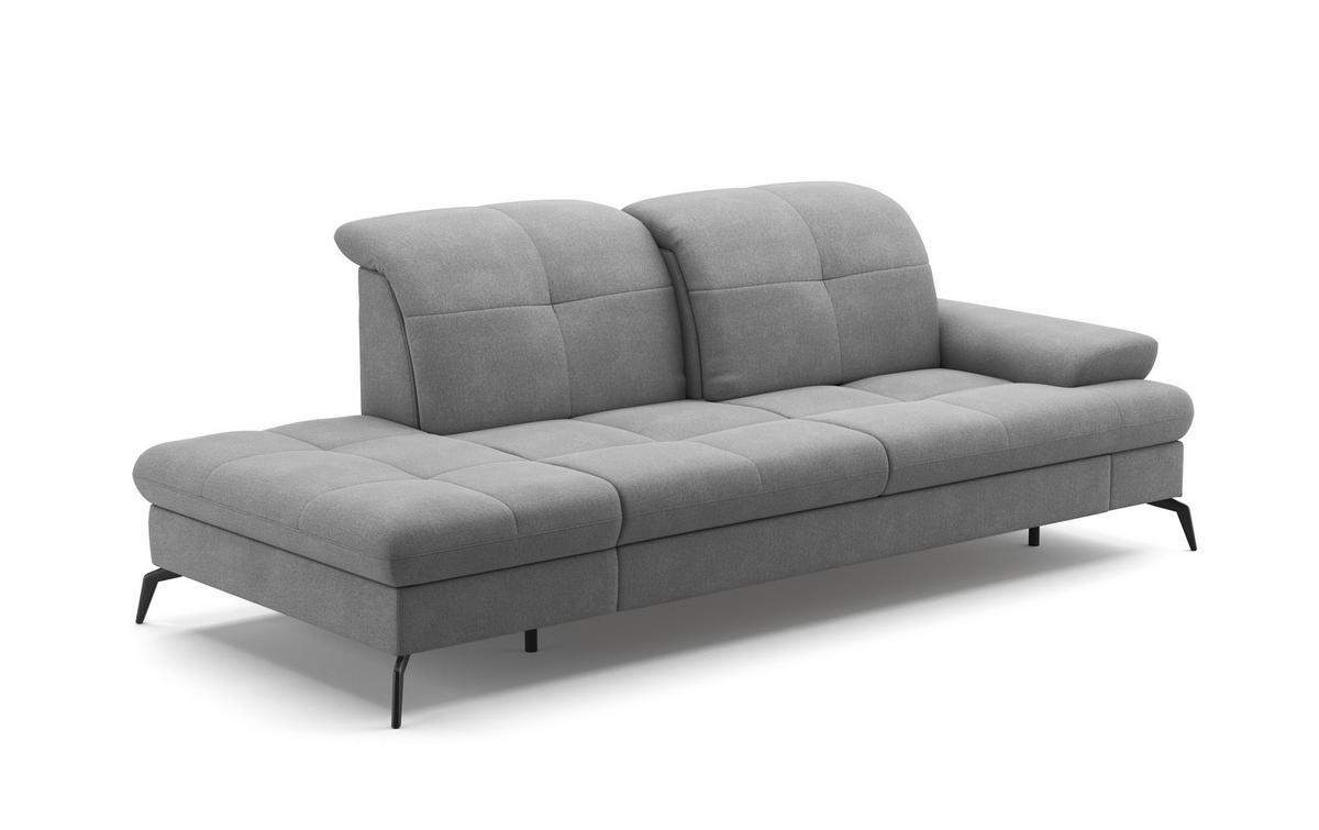 Récamiere Amica E, Grau B: 231 Cm - Schwarz/Grau, KONVENTIONELL, Textil (231/90/122cm) - Sit & More