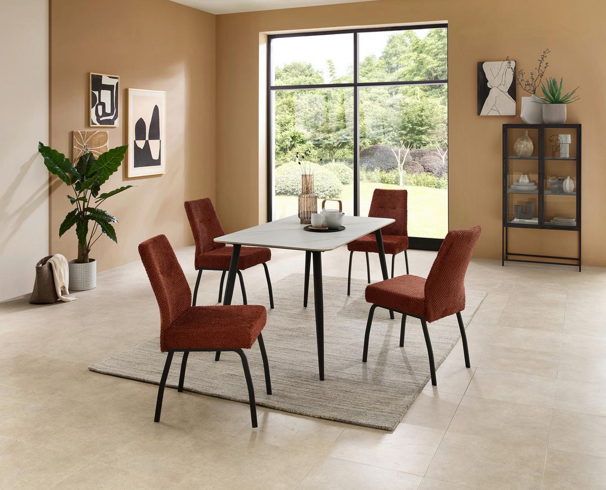 Esstisch Cody 140x76x80 Cm Schwarz/weiß - Schwarz/Weiß, MODERN, Keramik/Metall (140/76/80cm) - MID.YOU