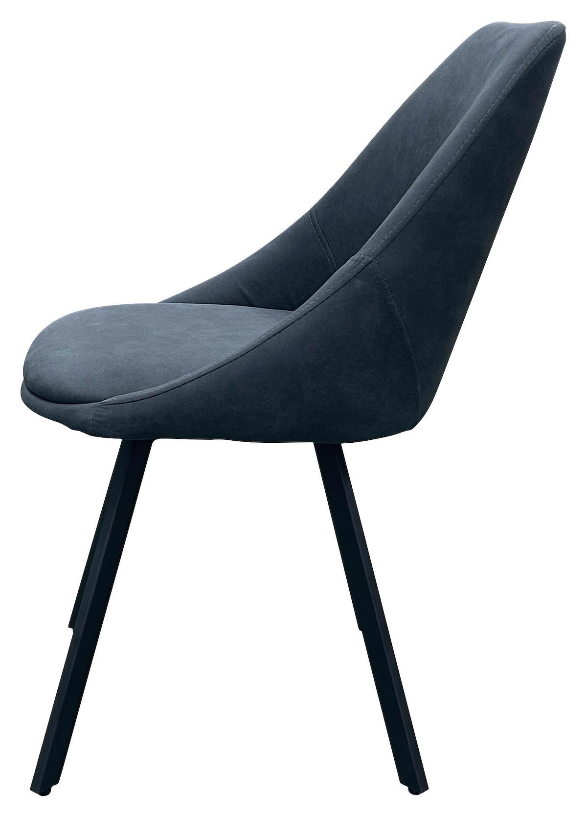 Esszimmerstuhl Jasper Anthrazit, Schwarz 2er Set - Anthrazit/Schwarz, Design, Textil/Metall (55/83/59cm) - MID.YOU