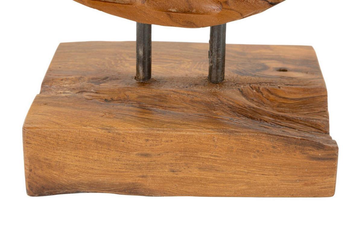 Skulptur Coin Teak, Braun B: 30 cm - Braun, Basics, Holz (30/40/15.5cm)