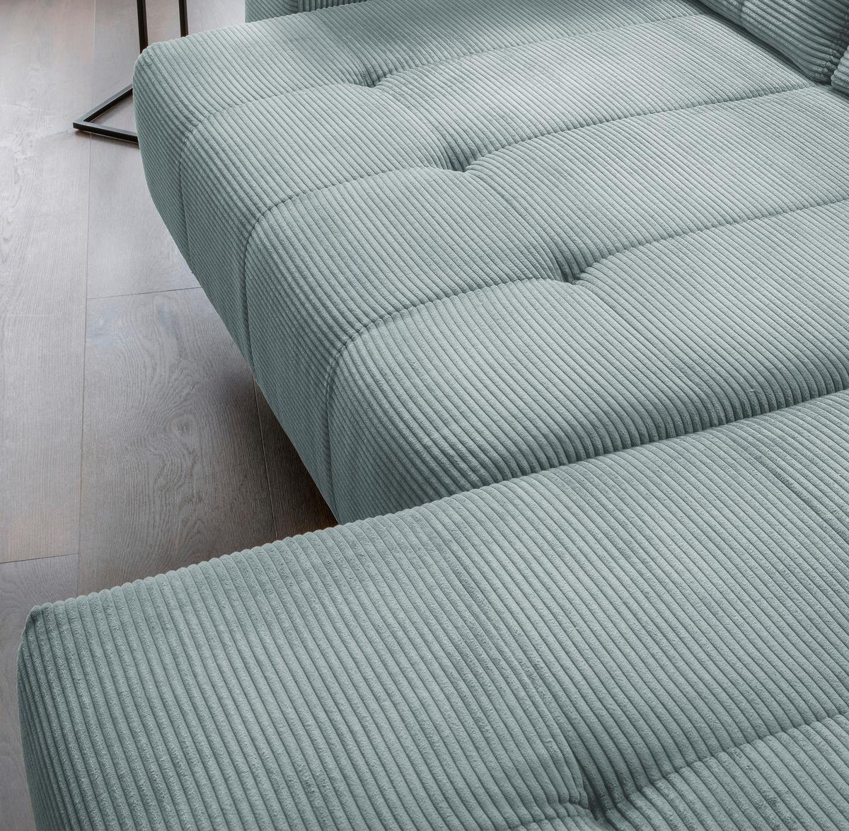 Ecksofa Fiore, Hellblau S: 272x200 cm - Schwarz/Hellblau, MODERN, Textil (272/200cm) - Livetastic