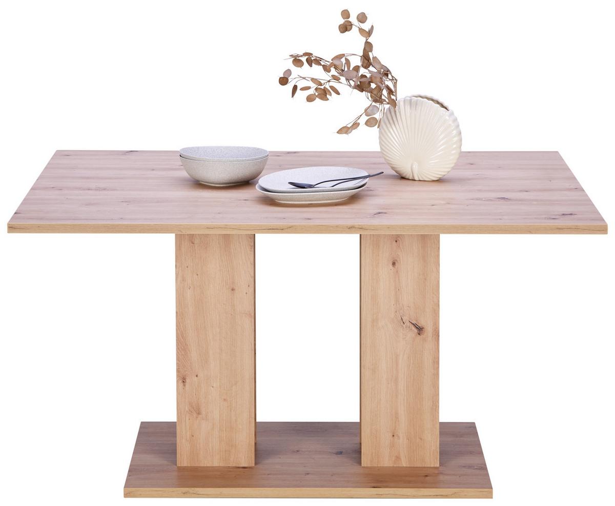 Étkezőasztal Aron 138 - fekete/Artisan tölgy, Konventionell, faalapú anyag (138/74/90cm)
