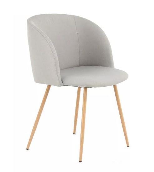 Schalenstuhl Celina Grau Gepolstert 2er-Set - Grau, Design, Textil/Metall (54/84/56cm) - Kayoom