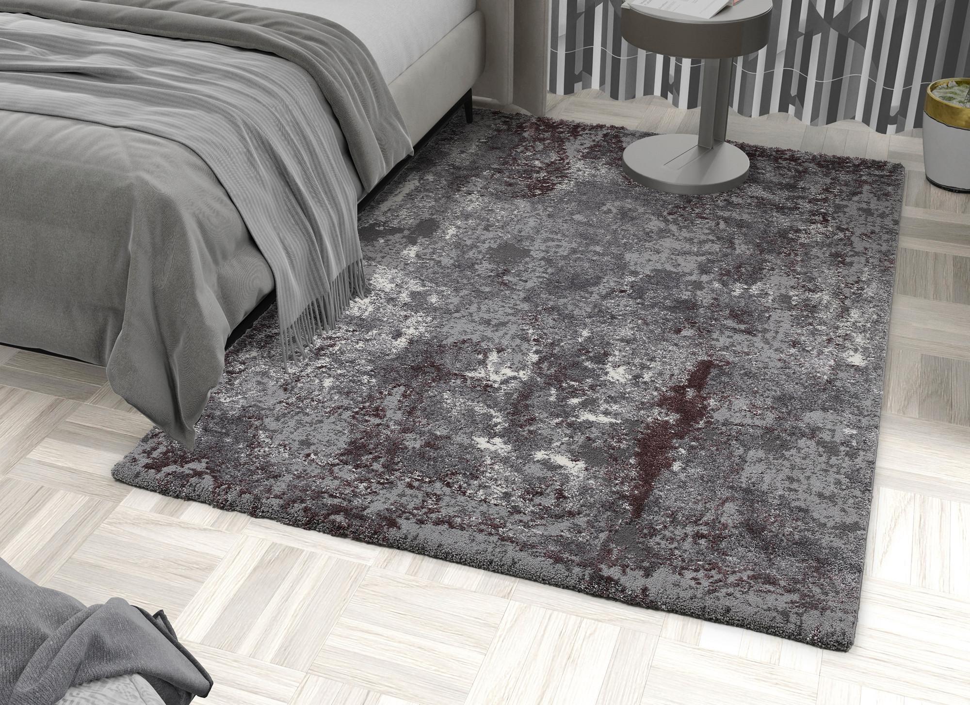 Webteppich Aubergine/Beige Timeline Quantum 240x290 cm - Beige/Aubergine, Design, Textil (240/290cm) - Novel