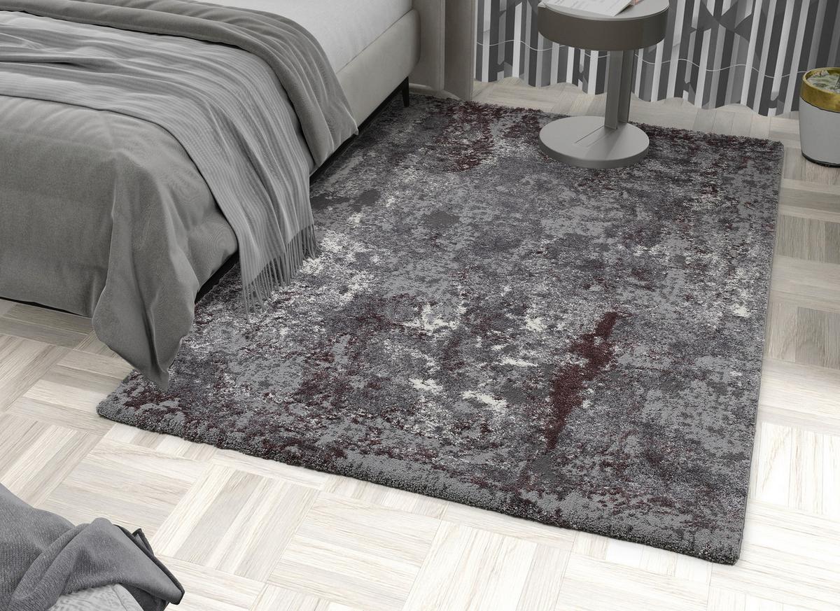 Webteppich Aubergine/Beige Timeline Quantum 140x200 cm - Beige/Aubergine, Design, Textil (140/200cm) - Novel