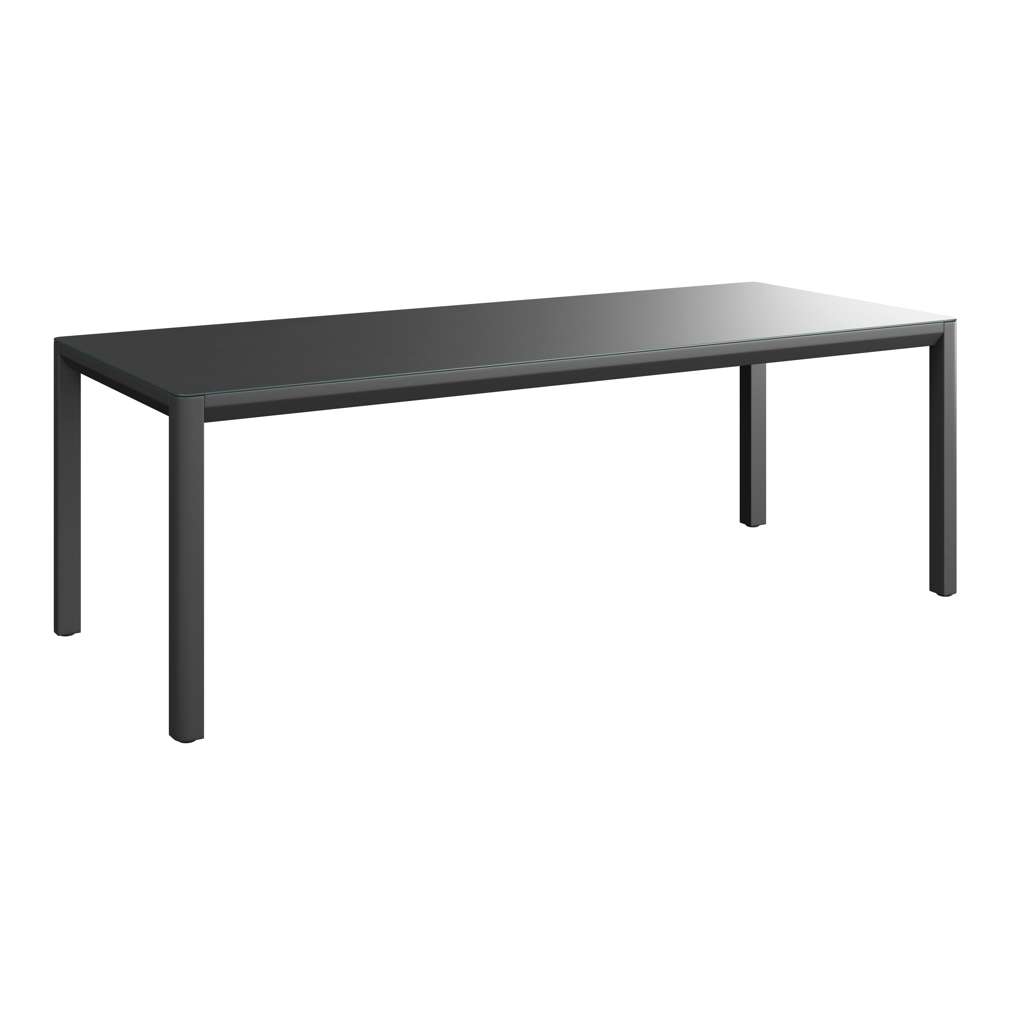 Gartentisch Bogota - Dunkelgrau, Trend, Glas/Metall (220/74/90cm) - Beldano