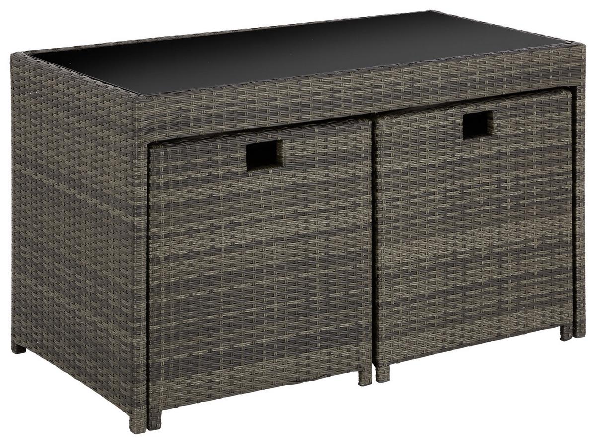 Kerti Szett Emma - barna/fekete, Modern, műanyag/textil - Luca Bessoni