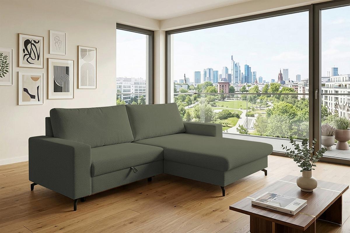 Ecksofa Clara Hellgrün B: 240 Cm - Hellgrün, MODERN, Textil (240/87/177cm)