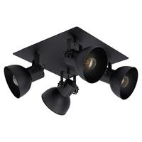 Strahler Barnstaple 4-flammig Verstellbar L: 45 Cm - Schwarz, Basics, Holz/Metall (45/45/23,6cm) - Eglo