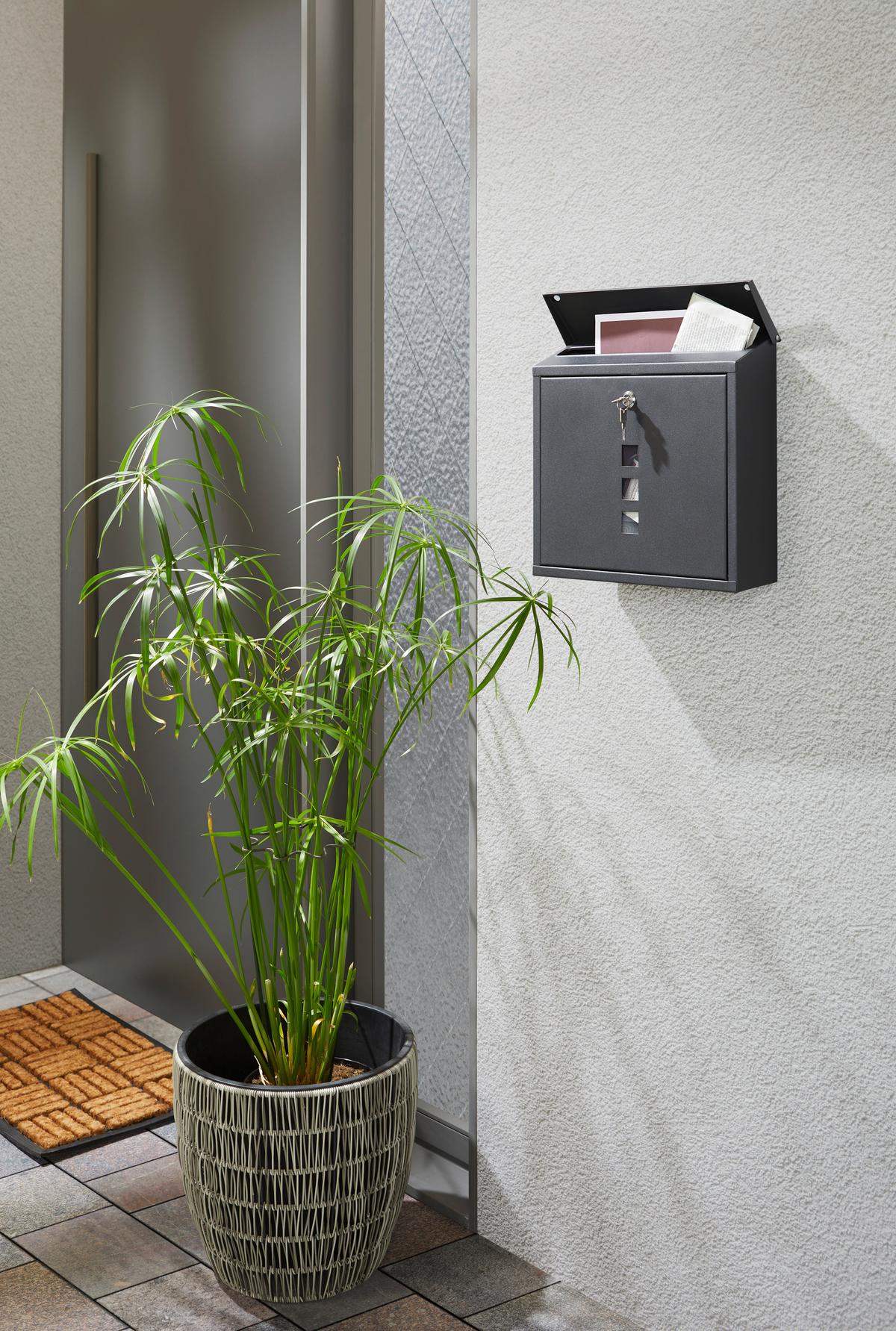 Briefkasten Anthrazit Robert Mit Sichtfenster - Anthrazit, Design, Metall (36/32,8/9,2cm) - Homezone