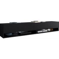 Nízka komoda čierna/grafit vr. LED - čierna/sivá, Lifestyle, kompozitné drevo/plast (180/30/32cm) - P & B