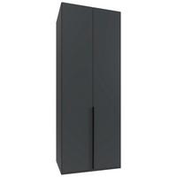 Drehtürenschrank Nx A Black Graphitfarben B: 90 Cm - Graphitfarben, MODERN, Holzwerkstoff (90/236/58cm) - MID.YOU