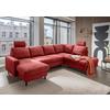 Wohnlandschaft Passione Rot U: 153x305x200 cm - Rot/Schwarz, MODERN, Textil (153/305/200cm) - Livetastic