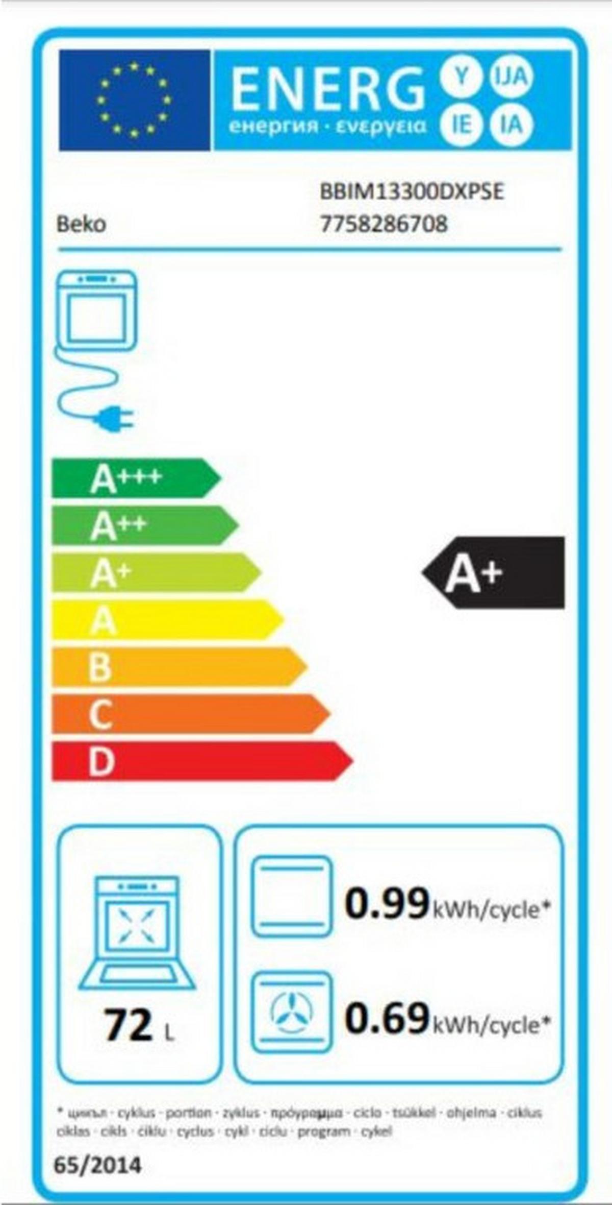 Einbaubackofen Bbim13300xmpef          -Beko- - Schwarz, Basics, Metall (59,4/59,5/56,7cm) - Beko