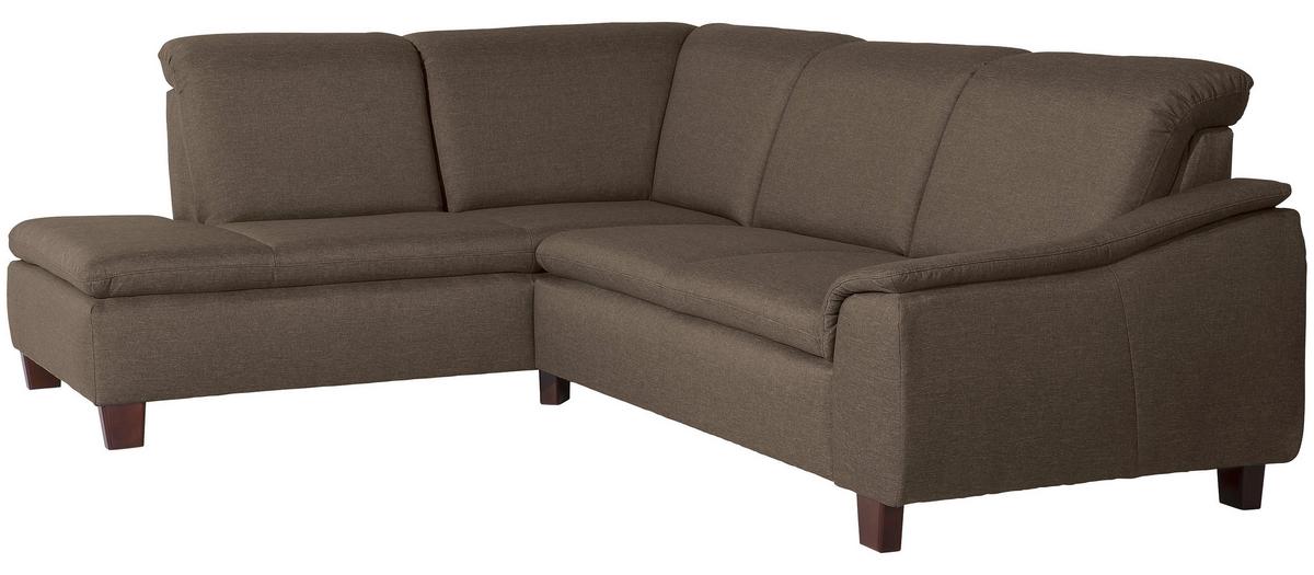 Ecksofa Aaron Sahara Flachgewebe - Nussbaumfarben/Sahara, Design, Textil (247/187cm) - Max Winzer