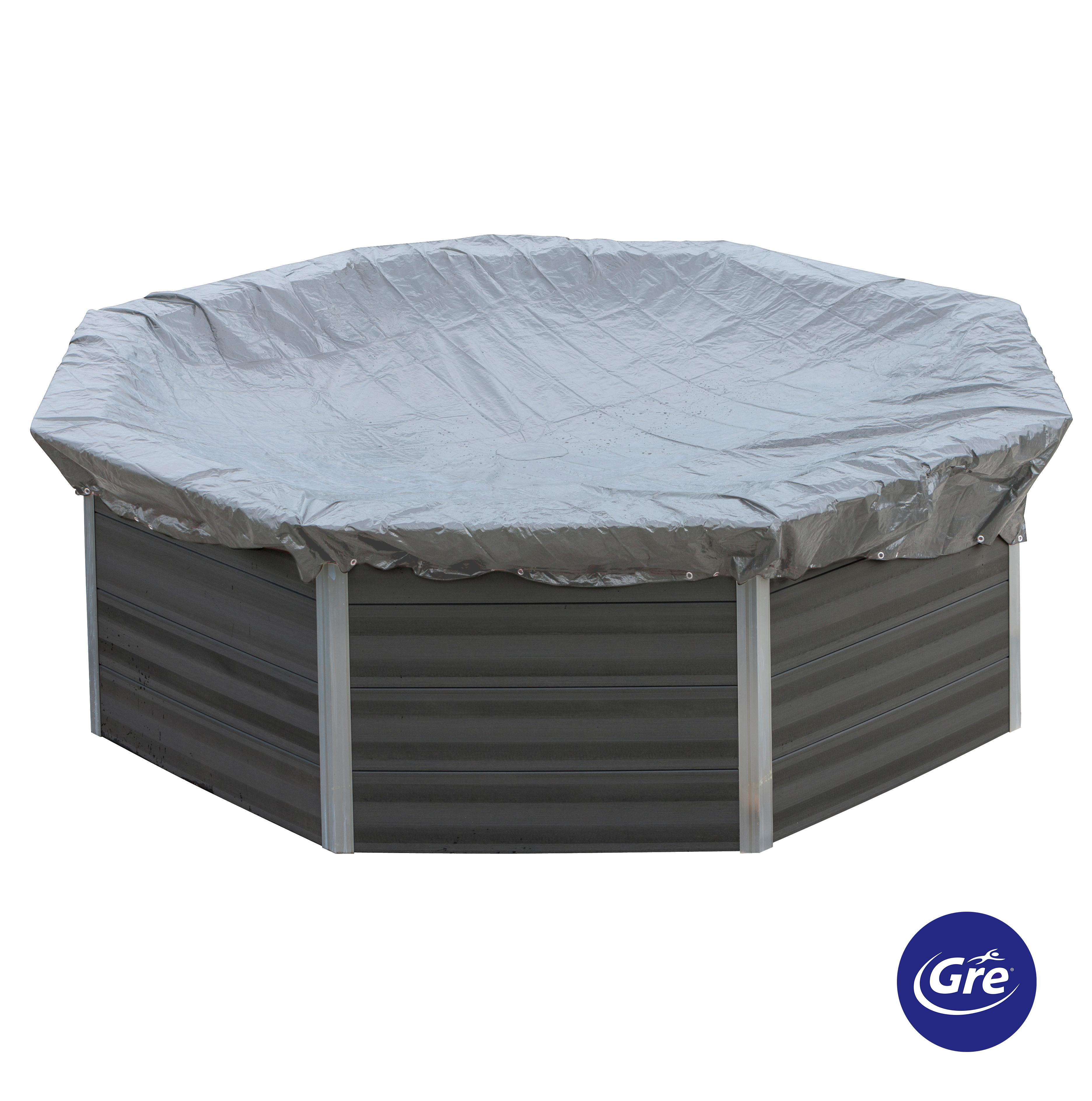 Poolabdeckplane Winterabdeckplane - Grau, KONVENTIONELL, Kunststoff (460cm) - Gre