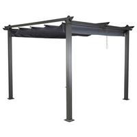 Pavillon Lazio 295x295cm , Gartenpavillon - Dunkelgrau, KONVENTIONELL, Textil/Metall (295/248/295cm) - Gardenson