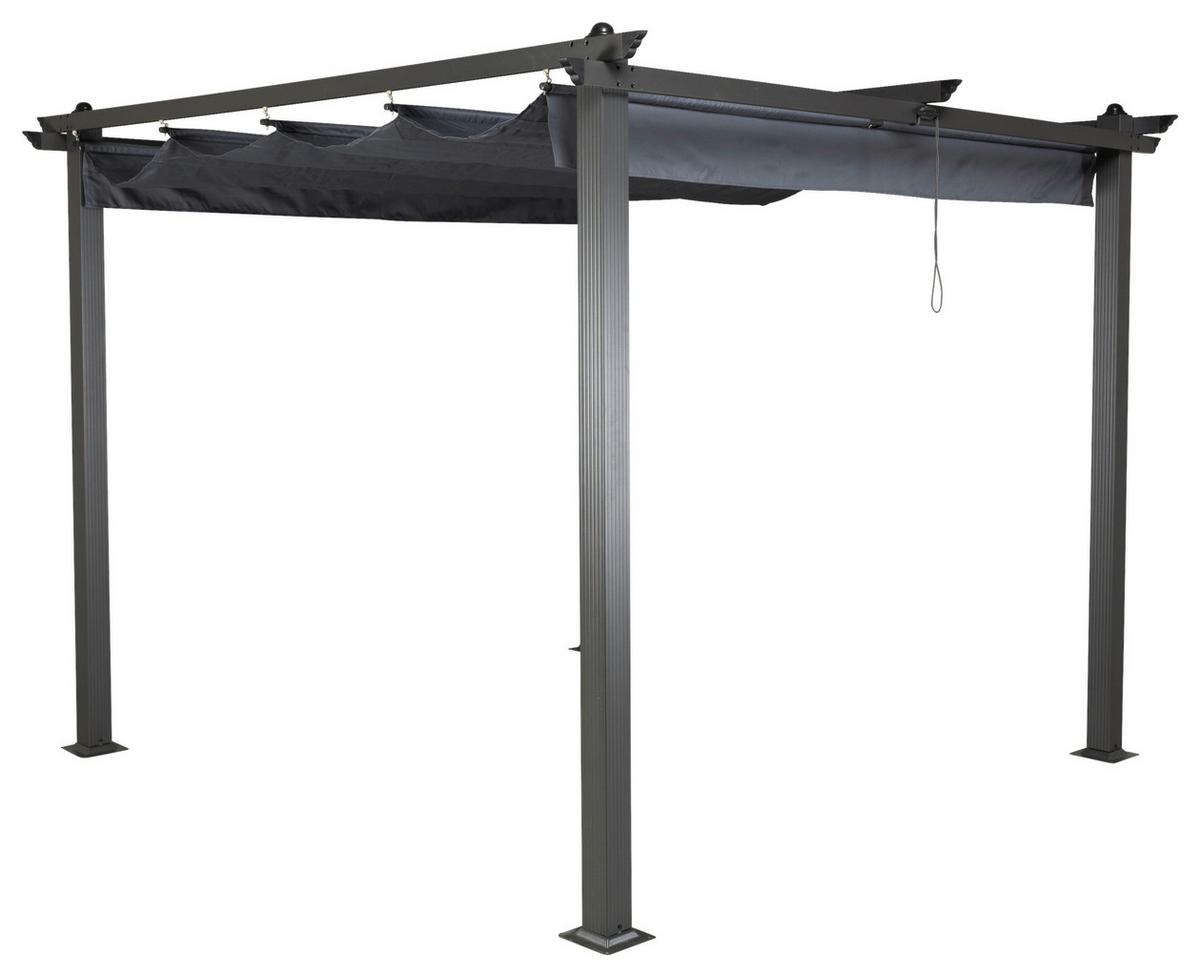 Pavillon Lazio 295x295cm , Gartenpavillon - Dunkelgrau, KONVENTIONELL, Textil/Metall (295/248/295cm) - Gardenson