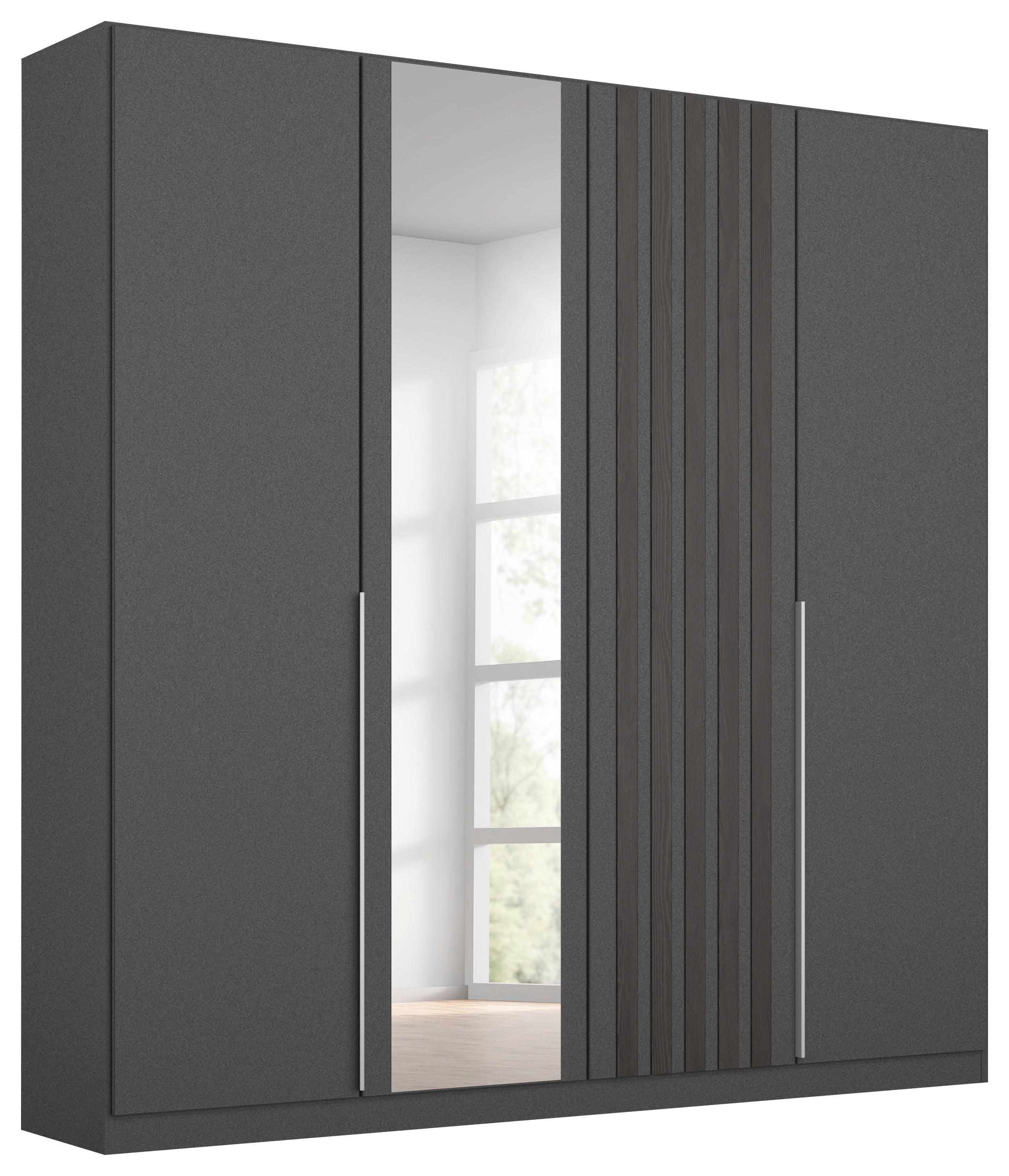 Drehtürenschrank 181 cm Lamella Grau - Grau, MODERN, Holzwerkstoff (181/210/54cm) - Rauch Möbel