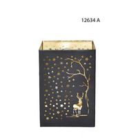 Laterne Sofia - Goldfarben/Schwarz, KONVENTIONELL, Metall (14/14/20cm) - Luca Bessoni